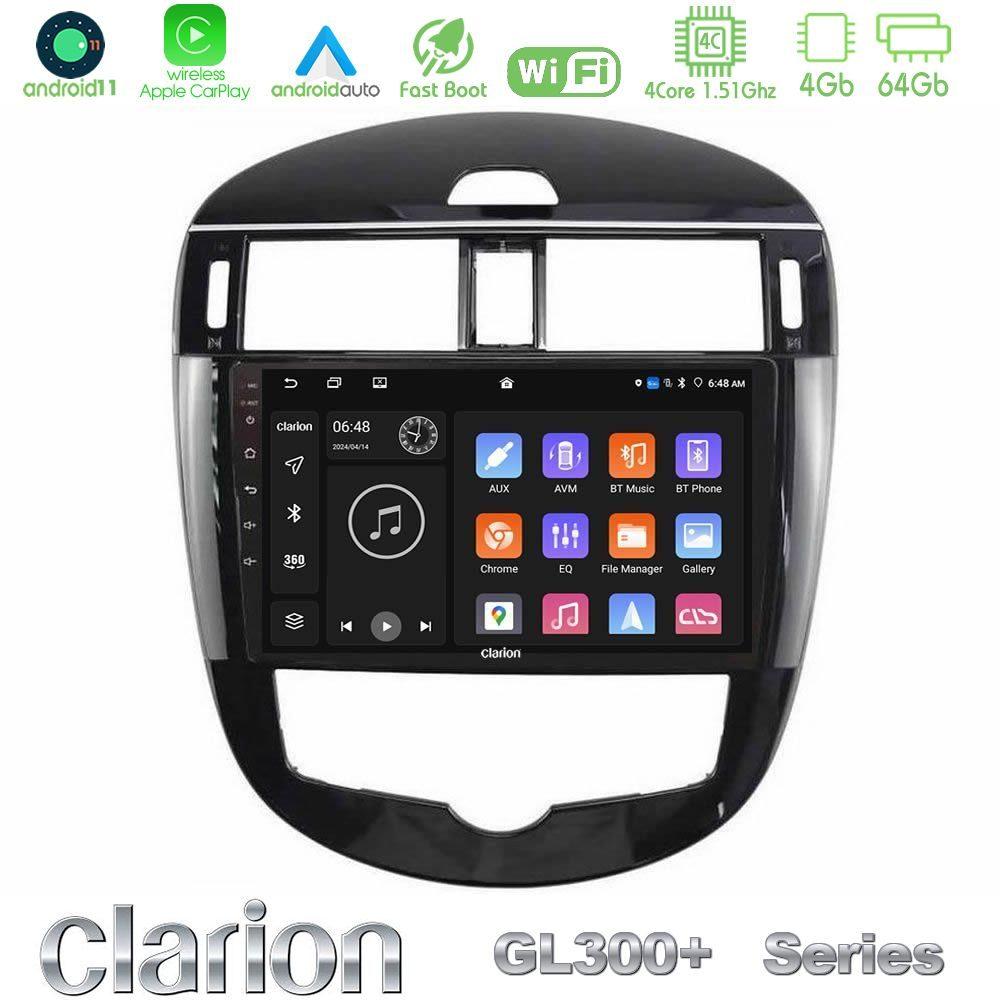 Clarion GL300+ Series 4Core Android11 4+64GB  Nissan Pulsar 2015-2018 Navigation Multimedia Tablet 9" - U-GL34-NS2244