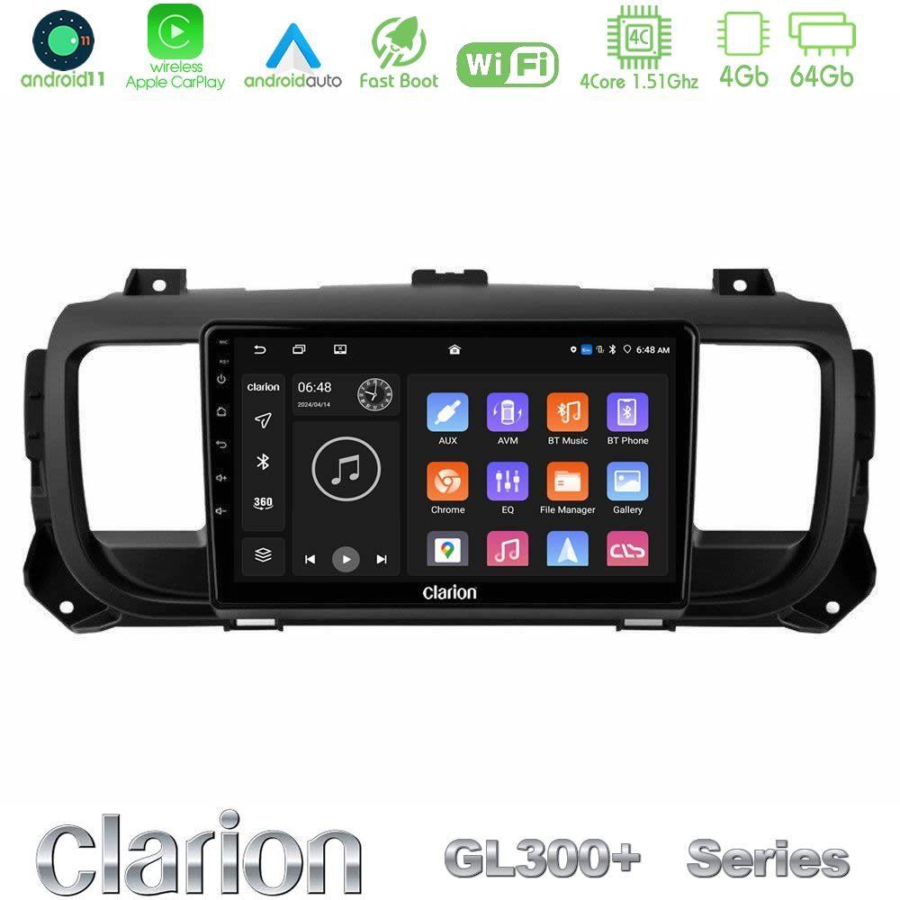 Clarion GL300+ Series 4Core Android11 4+64GB  Citroen/Peugeot/Opel/Toyota Navigation Multimedia Tablet 9" - U-GL34-PG0950