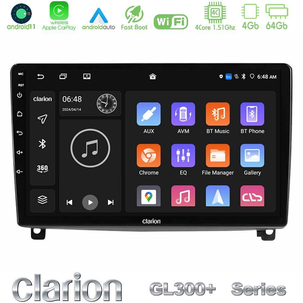 Clarion GL300+ Series 4Core Android11 4+64GB  Peugeot 407 Navigation Multimedia Tablet 9" - U-GL34-PG1119