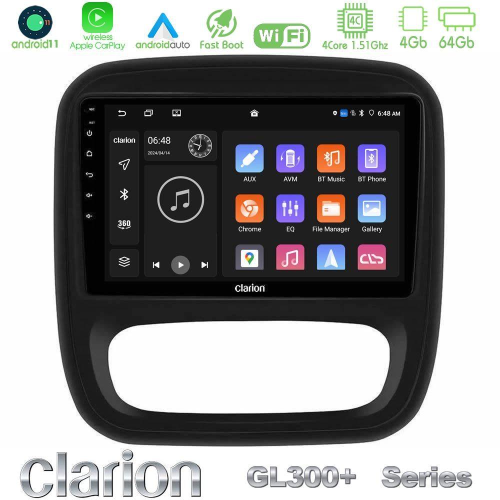 Clarion GL300+ Series 4Core Android11 4+64GB  Renault/Nissan/Opel/Fiat Navigation Multimedia Tablet 9" - U-GL34-RN1102