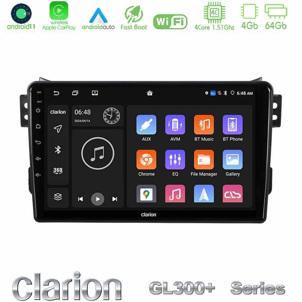 Clarion GL300+ Series 4Core Android11 4+64GB  Suzuki Splash amp; Opel Agila 2008-2014 Navigation Multimedia Tablet 9" - U-GL34-SZ0648