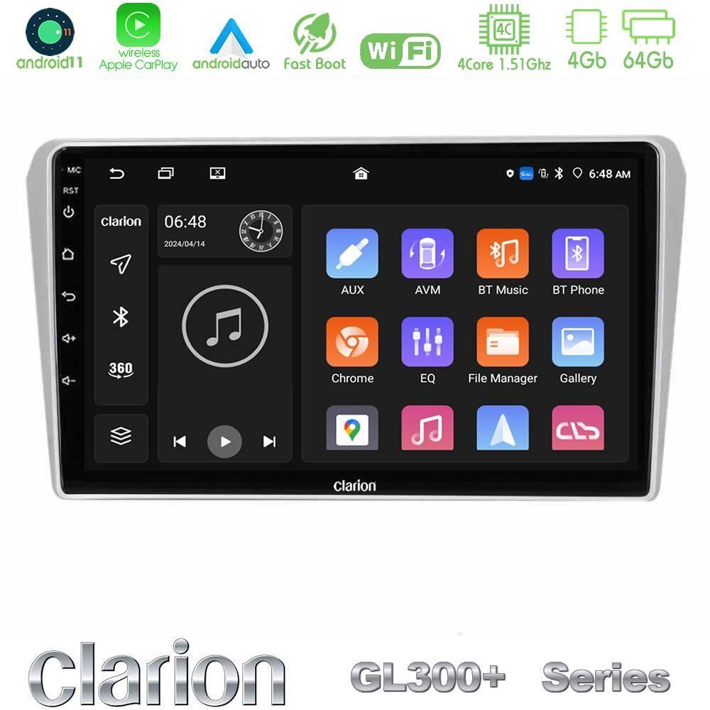Clarion GL300+ Series 4Core Android11 4+64GB  Toyota Avensis T25 02/2003–2008 Navigation Multimedia Tablet 9" - U-GL34-TY412N
