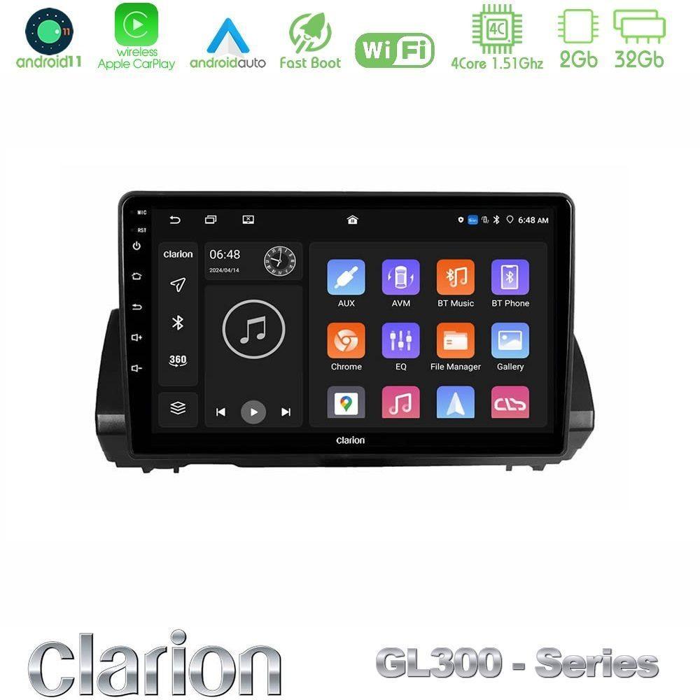 Clarion GL300 Series 4Core Android11 2+32GB Dacia Sandero/Logan/Jogger 2022-> Navigation Multimedia Tablet 9" Με Carplay & Android Auto - U-GL3-DC1110