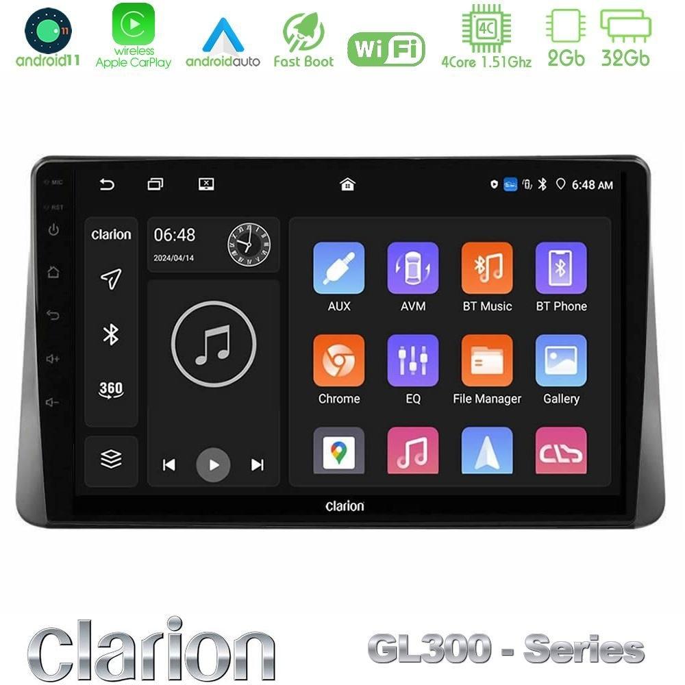 Clarion GL300 Series 4Core Android11 2+32GB Ford Focus 2019-> Navigation Multimedia Tablet 9" Με Carplay & Android Auto - U-GL3-FD2495