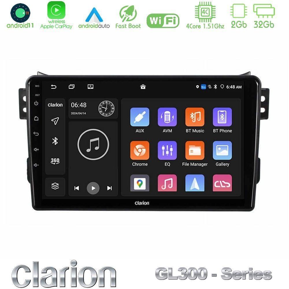 Clarion GL300 Series 4Core Android11 2+32GB Suzuki Splash & Opel Agila 2008-2014 Navigation Multimedia Tablet 9" Με Carplay & Android Auto - U-GL3-SZ0648
