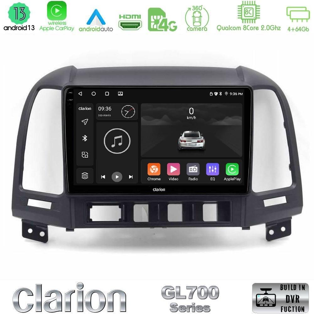 Clarion GL700 Series 8Core Android13 4+64GB Hyundai Santa Fe 2006-2013 Navigation Multimedia Tablet 10" Με Carplay & Android Auto - U-GL7-HY0624