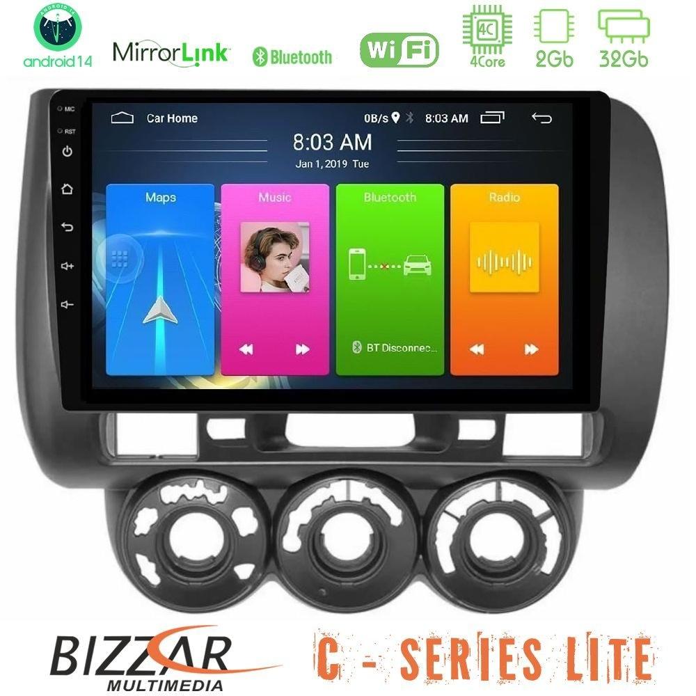 Bizzar C Series Lite 4Core Android14 2+32GB Honda Jazz (Fit) 2002-2008 (RHD) Manual A/C Navigation Multimedia Tablet 9" - U-C-HD0590