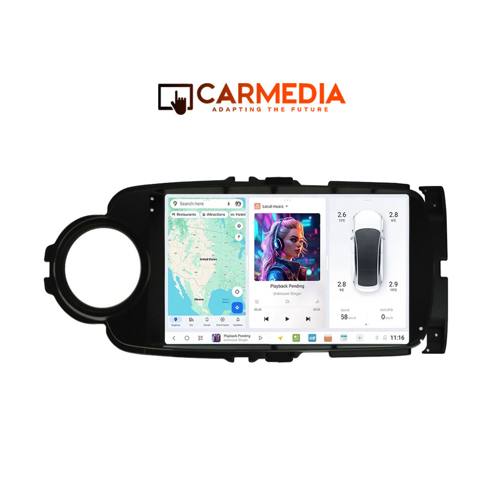 CARMEDIA CMDU409-3 TABLET 9'' OEM TOYOTA YARIS 2011-2020 BLACK
