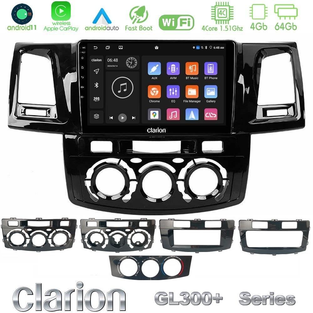 Clarion GL300+ Series 4Core Android11 4+64GB  Toyota Hilux 2007-2016 Navigation Multimedia Tablet 9" - U-GL34-TY1431