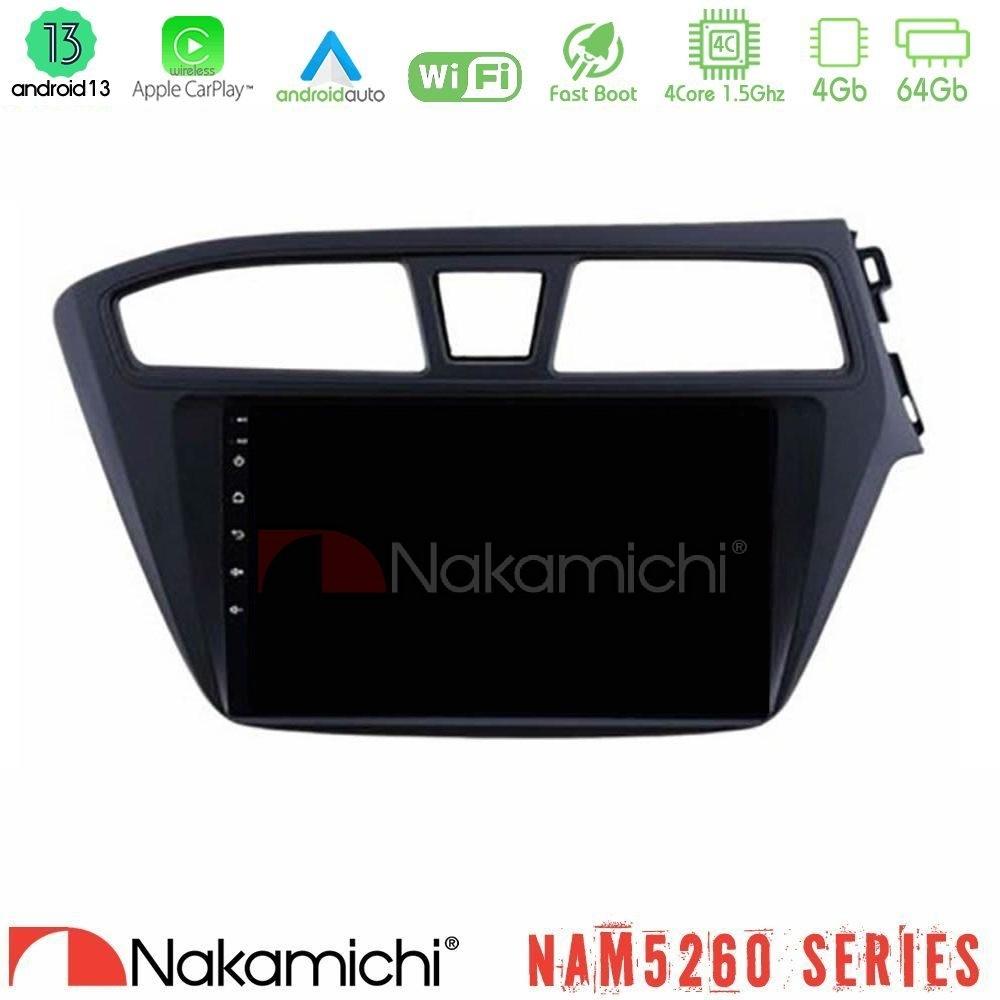 Nakamichi NAM5260 Series 4Core Android13 4+64GB Hyundai i20 2014-2018 RHD Navigation Multimedia Tablet 9" Με Carplay & Android Auto - U-N44-HY0559