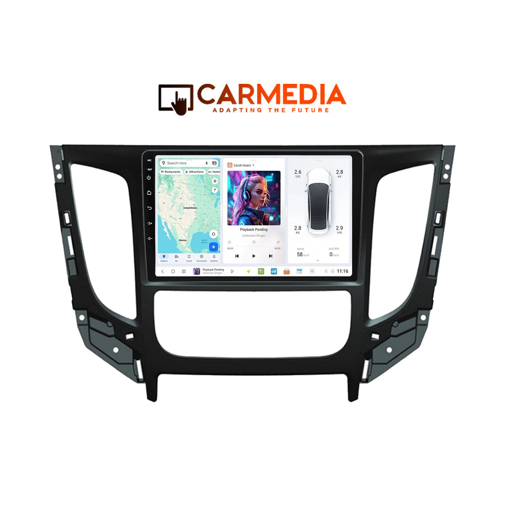 CARMEDIA CMDU409-3 TABLET 9'' OEM MITSUBISHI L200 2015+ CLIMA