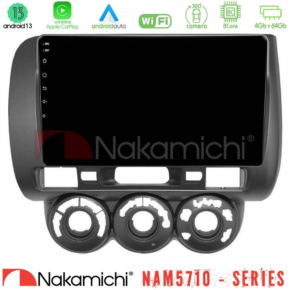 Nakamichi NAM5710 Series 8Core Android13 4+64GB  Honda Jazz 2002-2008 (Manual A/C) Navigation Multimedia Tablet 9" - U-N84-HD0589