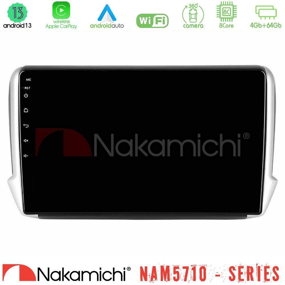 Nakamichi NAM5710 Series 8Core Android13 4+64GB  Peugeot 208/2008 Navigation Multimedia Tablet 10" - U-N84-PG0164