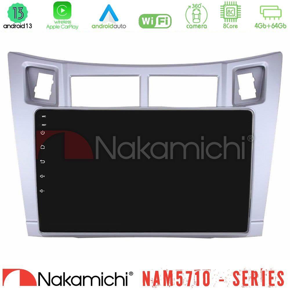 Nakamichi NAM5710 Series 8Core Android13 4+64GB  Toyota Yaris Navigation Multimedia Tablet 9" (Ασημί Χρώμα) - U-N84-TY626S